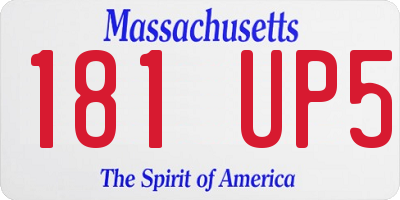 MA license plate 181UP5