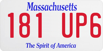 MA license plate 181UP6
