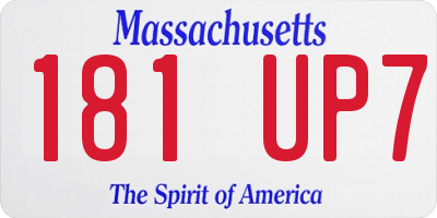 MA license plate 181UP7