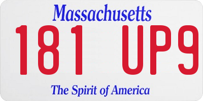 MA license plate 181UP9