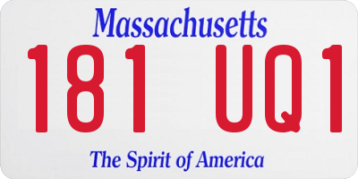 MA license plate 181UQ1
