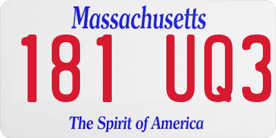 MA license plate 181UQ3