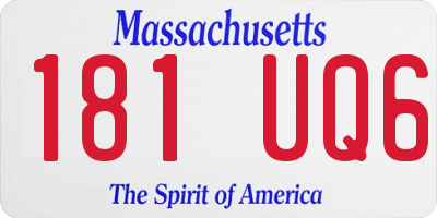 MA license plate 181UQ6