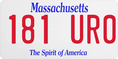 MA license plate 181UR0