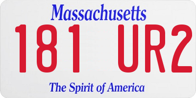 MA license plate 181UR2