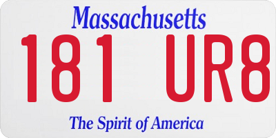 MA license plate 181UR8