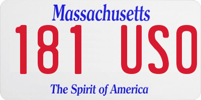 MA license plate 181US0