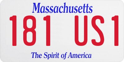 MA license plate 181US1