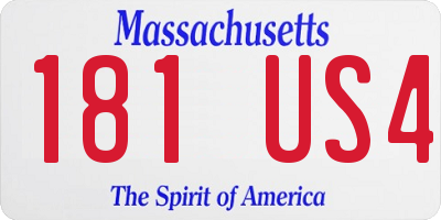 MA license plate 181US4