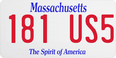 MA license plate 181US5