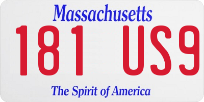 MA license plate 181US9