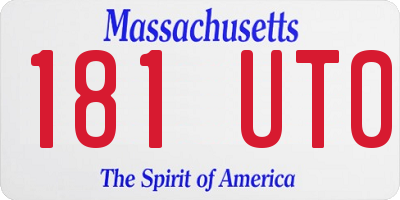 MA license plate 181UT0
