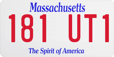 MA license plate 181UT1