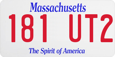 MA license plate 181UT2
