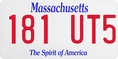 MA license plate 181UT5