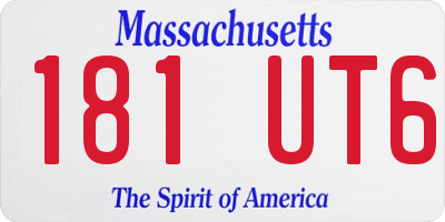 MA license plate 181UT6