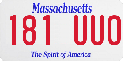 MA license plate 181UU0