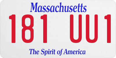 MA license plate 181UU1