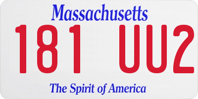 MA license plate 181UU2