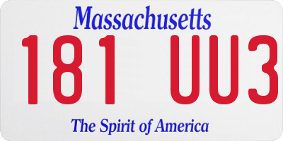 MA license plate 181UU3