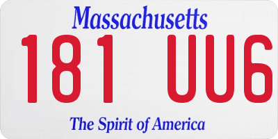 MA license plate 181UU6