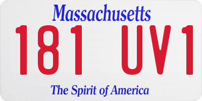 MA license plate 181UV1