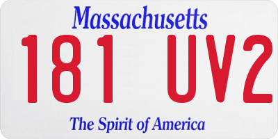 MA license plate 181UV2