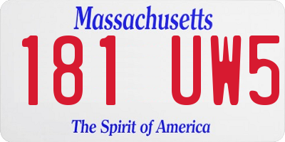 MA license plate 181UW5
