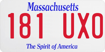 MA license plate 181UX0