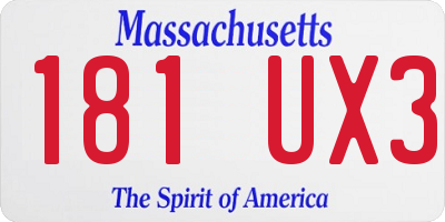 MA license plate 181UX3