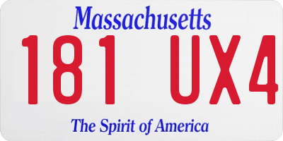 MA license plate 181UX4