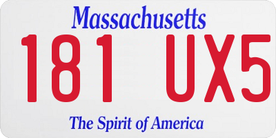 MA license plate 181UX5