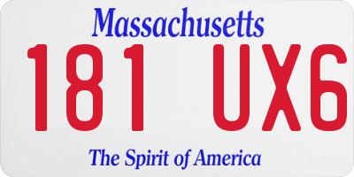 MA license plate 181UX6