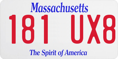 MA license plate 181UX8