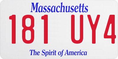 MA license plate 181UY4
