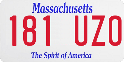 MA license plate 181UZ0