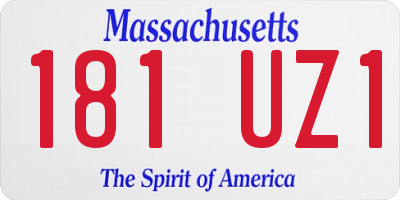 MA license plate 181UZ1
