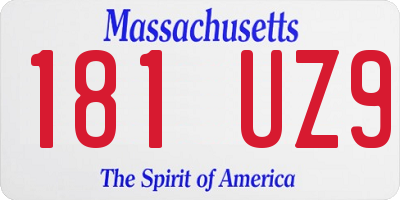 MA license plate 181UZ9