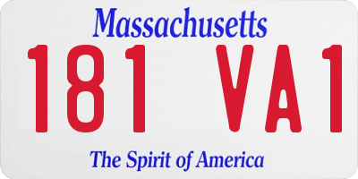 MA license plate 181VA1