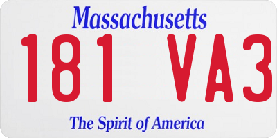 MA license plate 181VA3