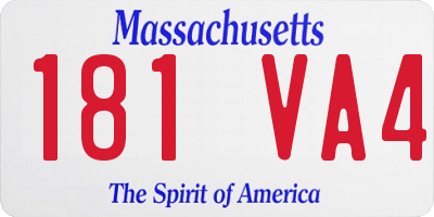 MA license plate 181VA4