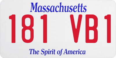 MA license plate 181VB1