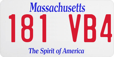 MA license plate 181VB4