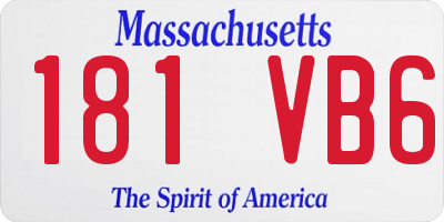 MA license plate 181VB6