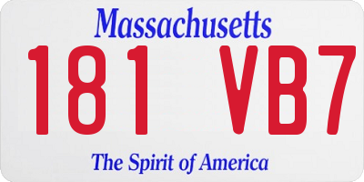 MA license plate 181VB7