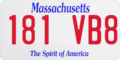 MA license plate 181VB8