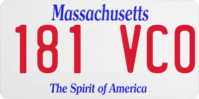 MA license plate 181VC0