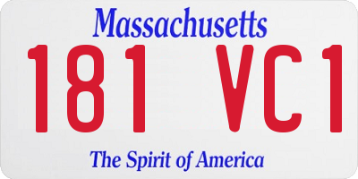 MA license plate 181VC1