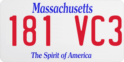 MA license plate 181VC3