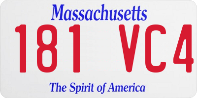 MA license plate 181VC4